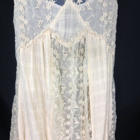 Free People Like a Virgin Lace Gauze Boho Mini Dress Size Small - Picture 4 of 9